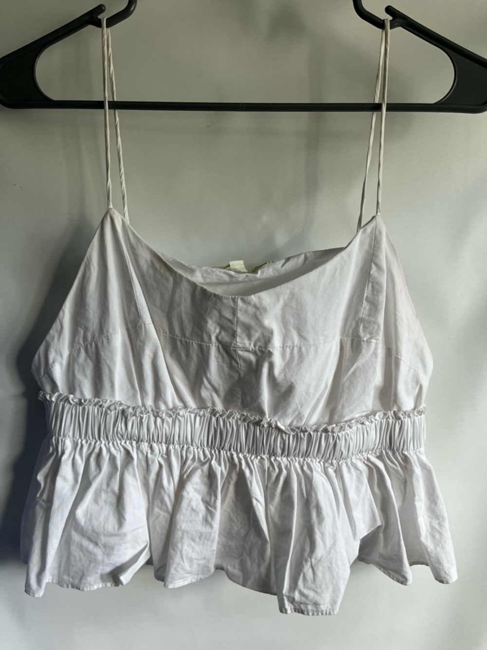 Gianni Bini White Smocked Peplum Cami